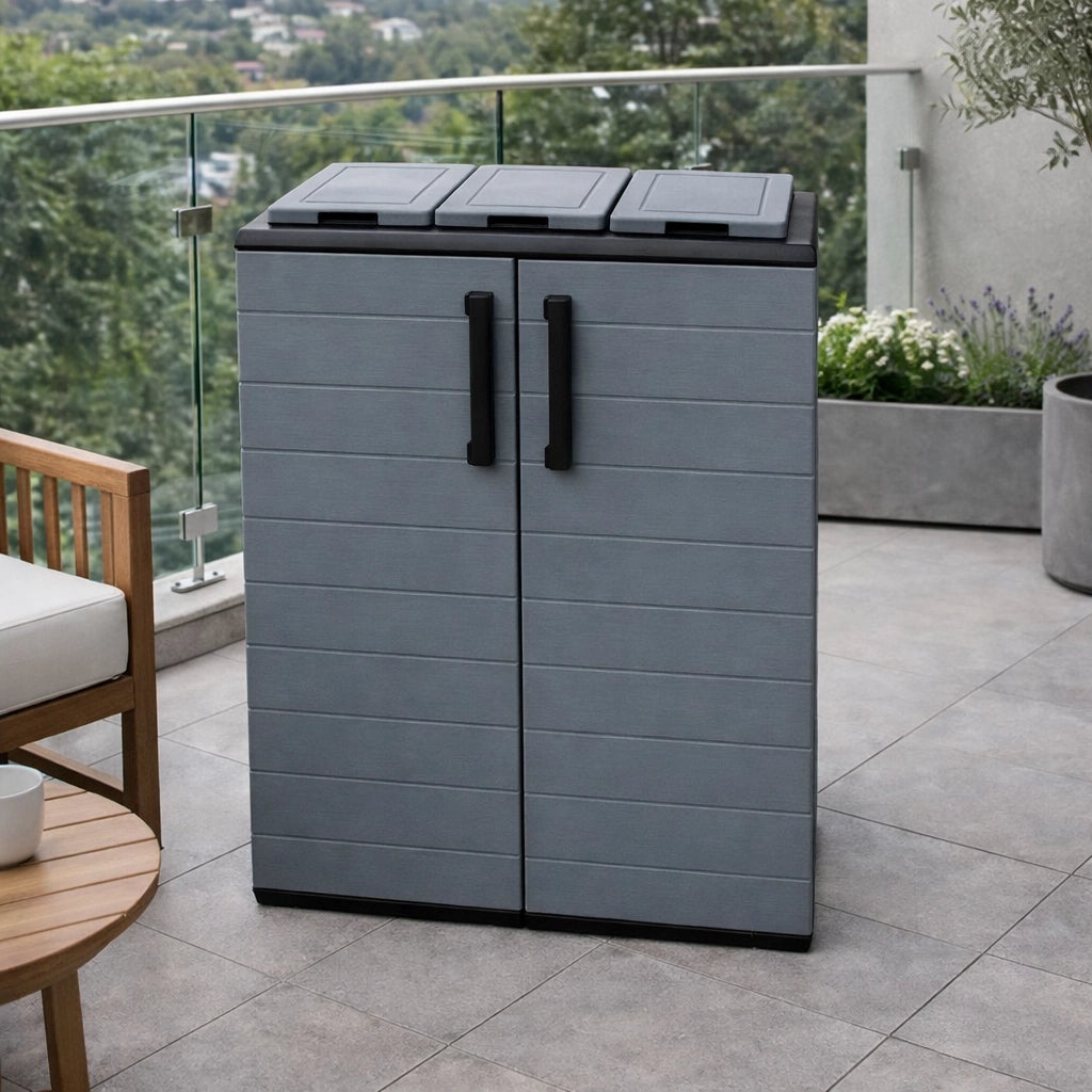 ARMADIO PATTUMIERA BASSO IN PLASTICA 3 SCOMPARTI DIMENSIONI 68 X 37 X H84 CM
