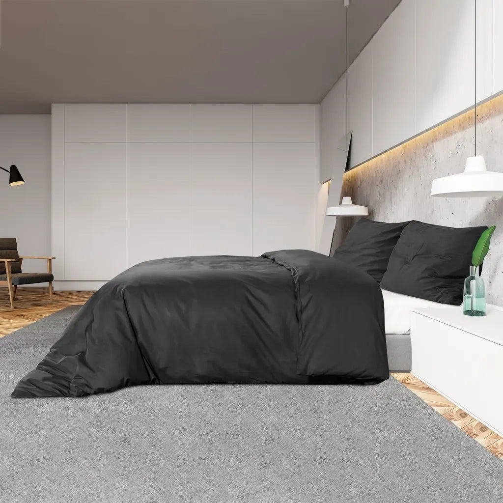 Set Copripiumino Nero 240x220 cm in Cotone 136112
