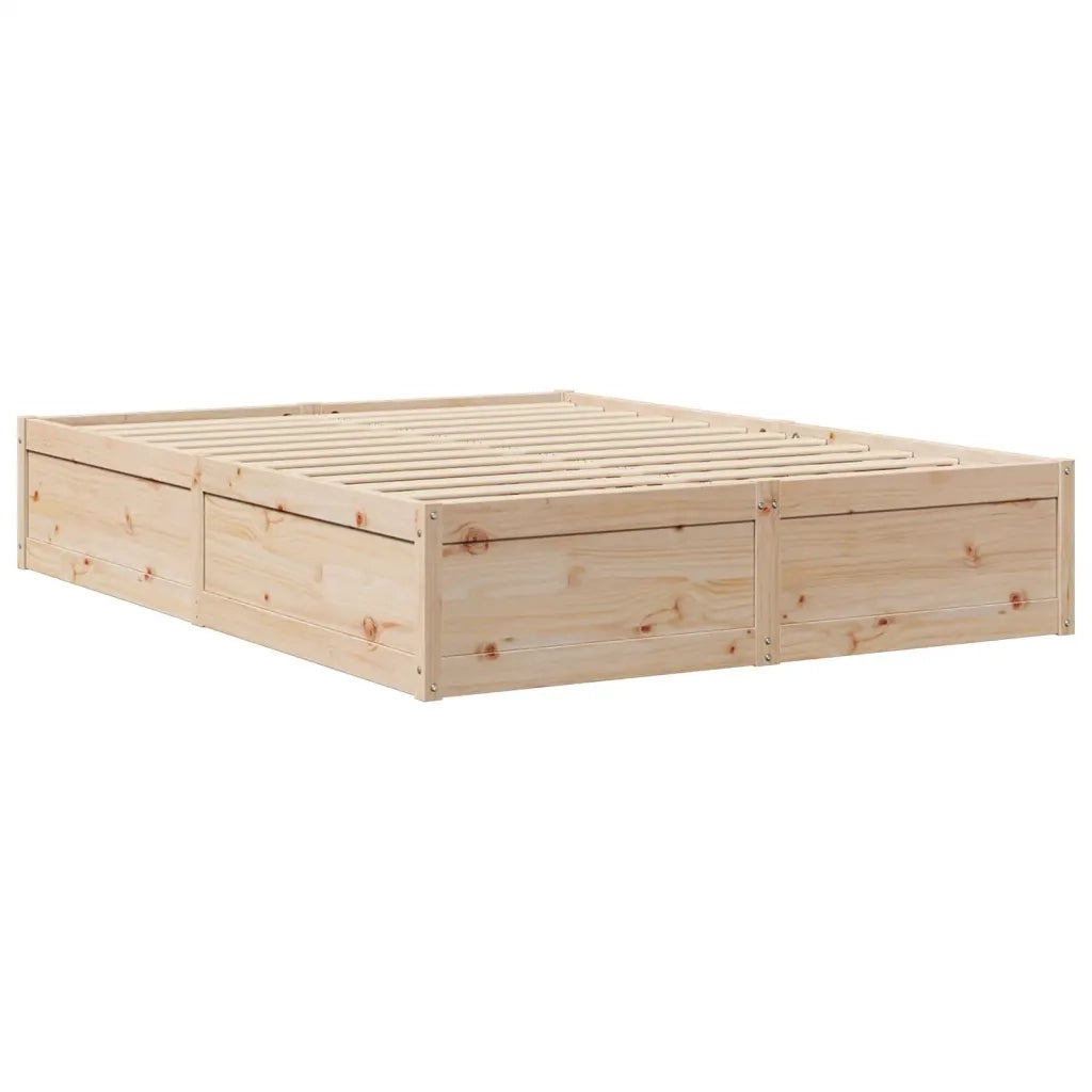 Letto senza Materasso 140x190 cm in Legno Massello di Pino