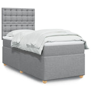 Giroletto a Molle con Materasso Grigio Chiaro 90x190 cm Tessuto