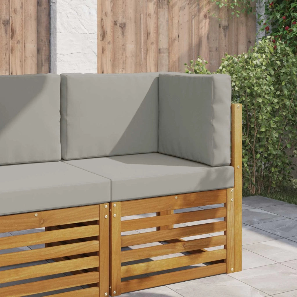 Cuscino per divano da esterno 3 pcs Grigio Poliestere