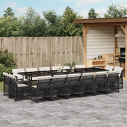 vidaXL Set da Pranzo da Giardino 17 pz con Cuscini Nero in Polyrattan