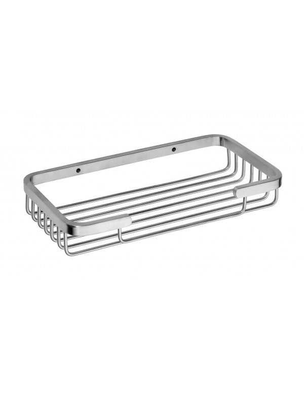Portasapone rettangolare CYTRO in acciaio spazzolato 23x12x3 cm