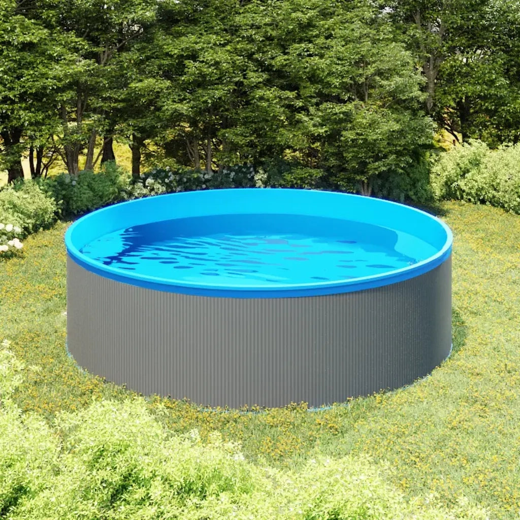 Piscina Fuori Terra 350x90 cm Grigio 92808