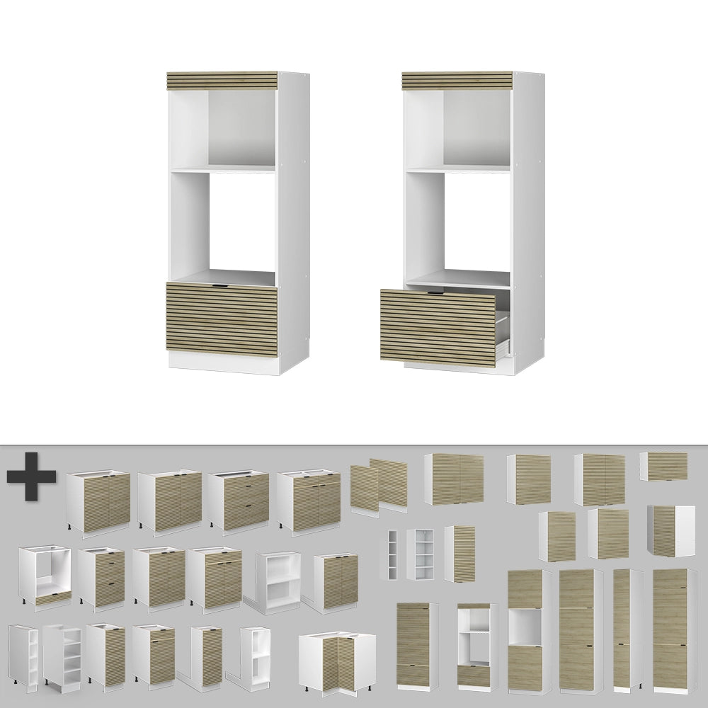 Vicco Set mobili bagno Pannello in quercia 60 cm aperto