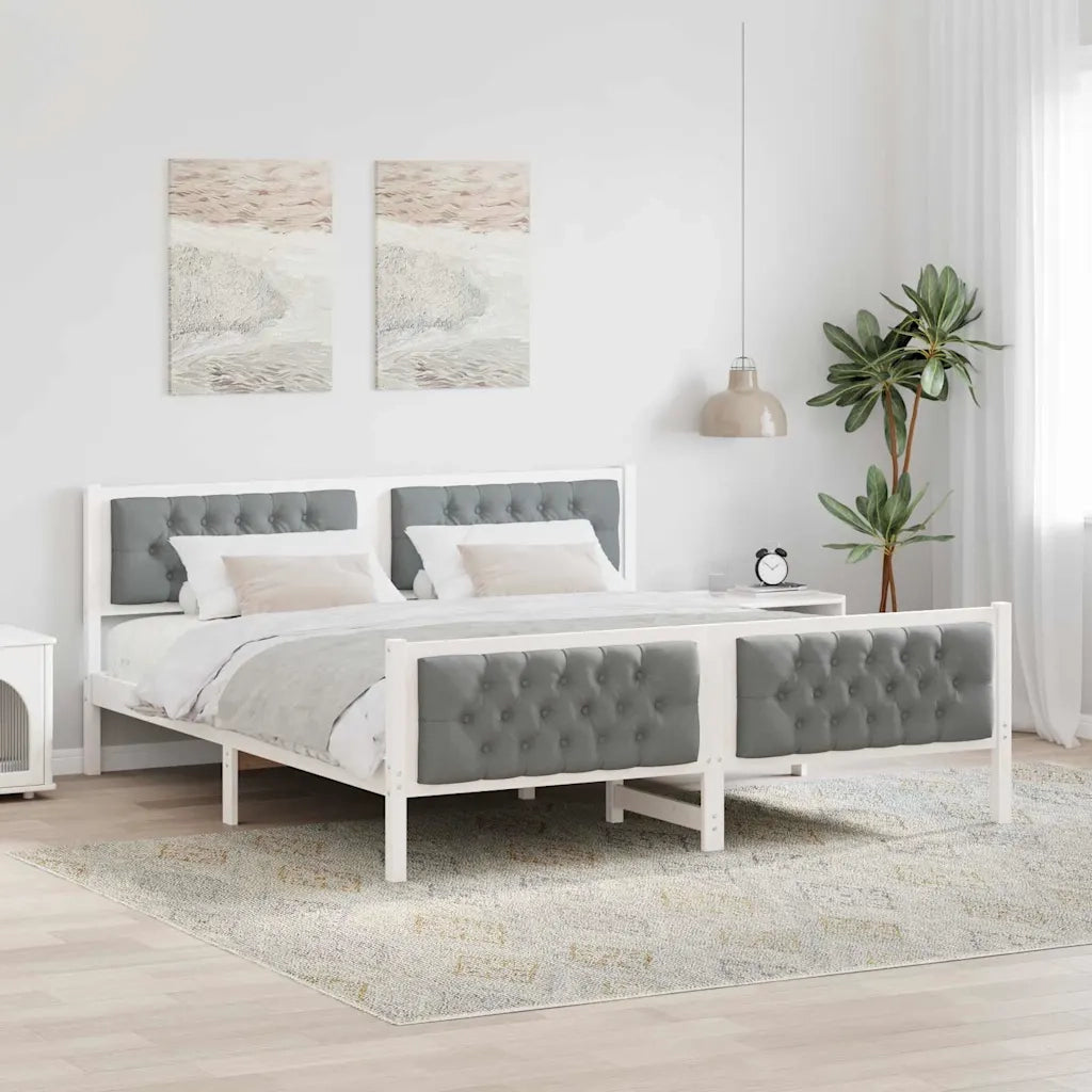 Struttura del letto Grigio chiaro 160 x 200 cm Pino massello 3394282