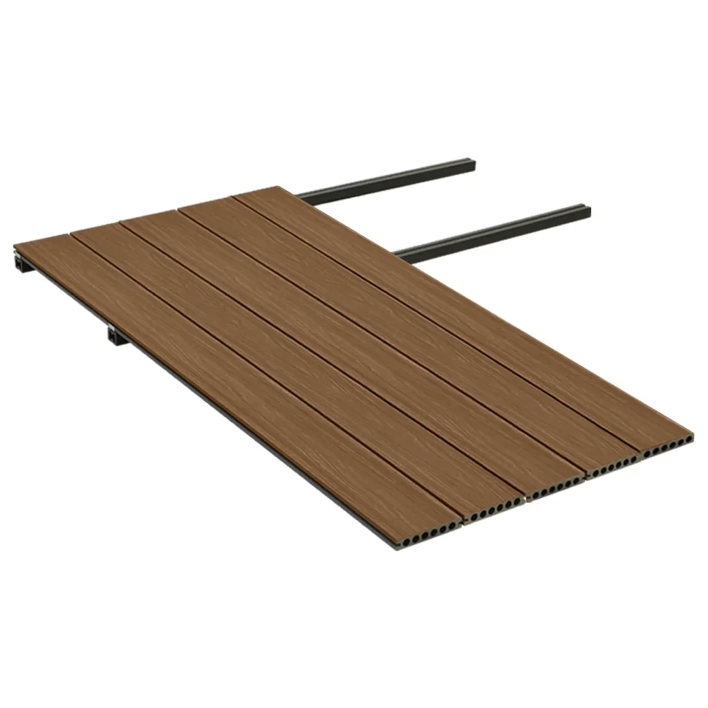Listoni Decking WPC con Accessori Marroni e Grigi 10 mÂ² 2,2 m