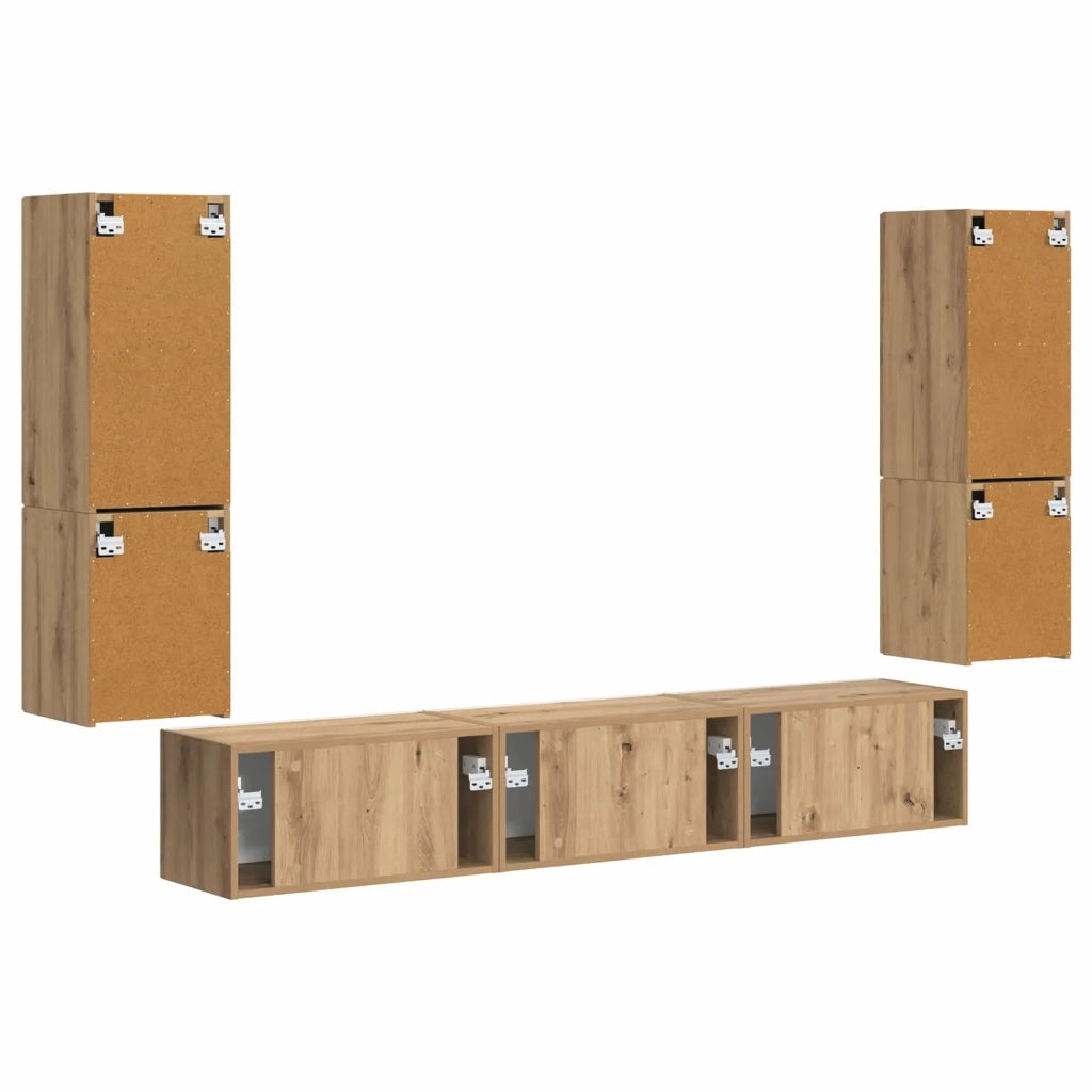 Set mobile TV 4 pcs Rovere artigianale Legno multistrato 3409050