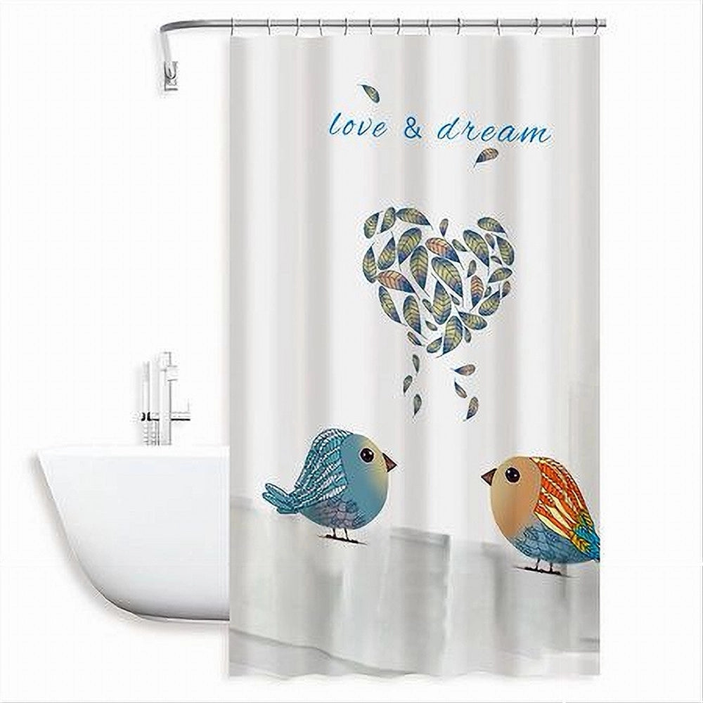 Trade Shop - Tenda Doccia Antimuffa Love Dream Impermeabile 180x180 Cm Con Anelli Bagno 79216 -