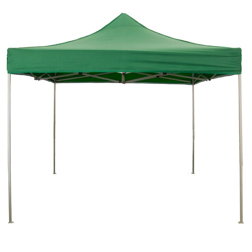 Gazebo Richiudibile Pieghevole 3x3m in Acciaio e PVC Impermeabile Verde