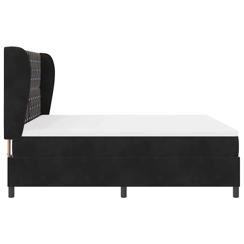 Letto a molle con materasso Nero 200 x 180 cm Velluto 3340888