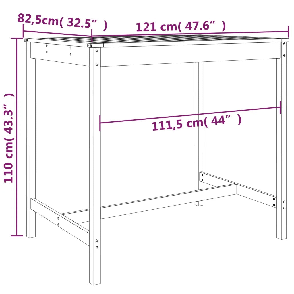 Set da Bar da Giardino 5 pz in Legno Massello di Douglas 3157750