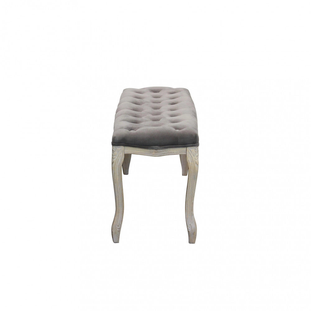 Panca Misty in Velluto Taupe 110x36x47 h cm in Legno Tortora