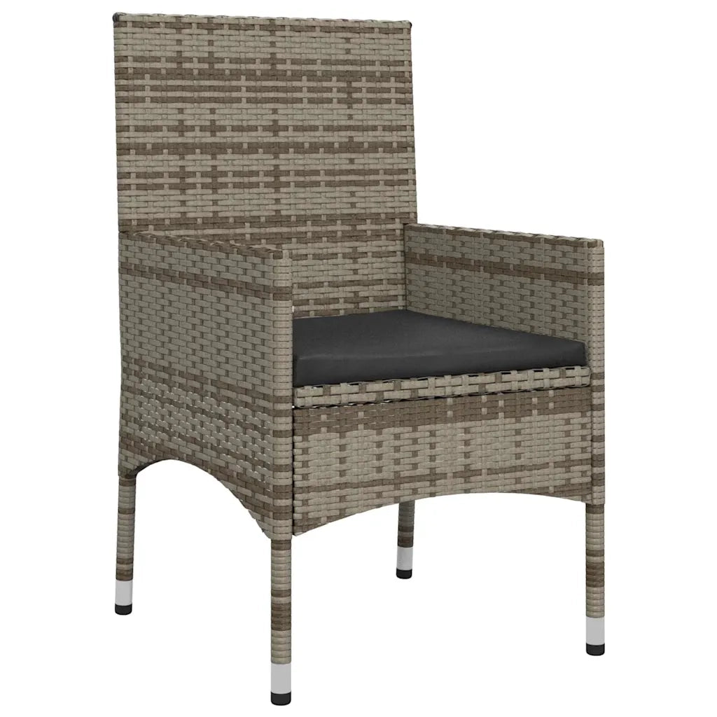 Set Divani da Giardino 4 pz | Set Salotto da Giardino con Cuscini in Polyrattan Grigio