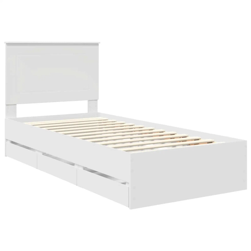 Struttura del letto Bianco 75 x 190 cm Legno Ingegnerizzato