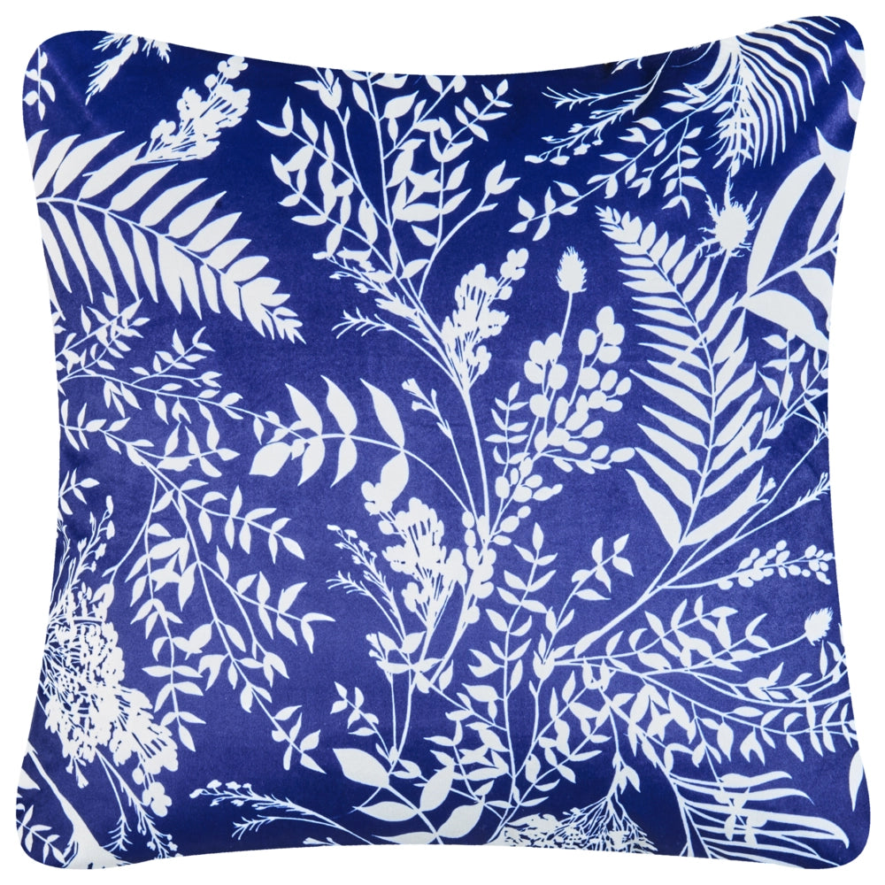 Set di 2 cuscini da esterno Accessori da giardino Motivo vegetale 45 x 45 cm Blu