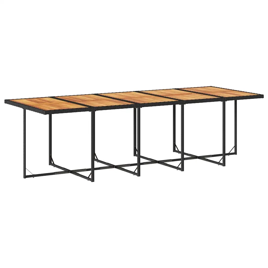 Set da Pranzo da Giardino 15 pz con Cuscini Nero in Polyrattan 3211539