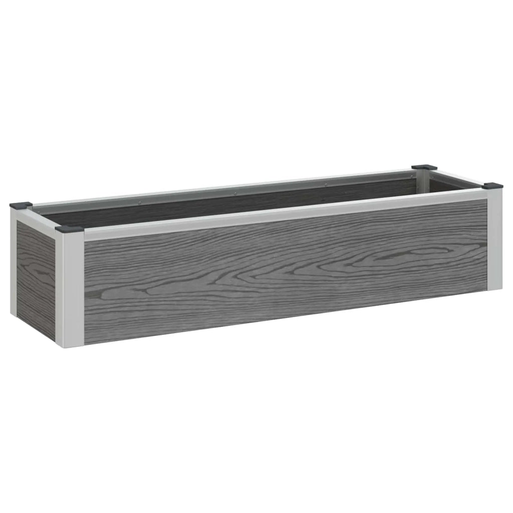 Fioriere | Cassetta per fiori | Letto rialzato da giardino Grigio 100 x 30 x 22 cm