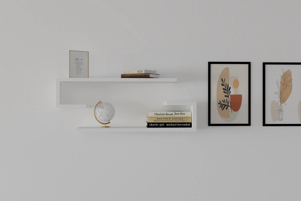 Mensola da parete in legno "Eldo" - 60 x 19 x 15 cm - Bianco