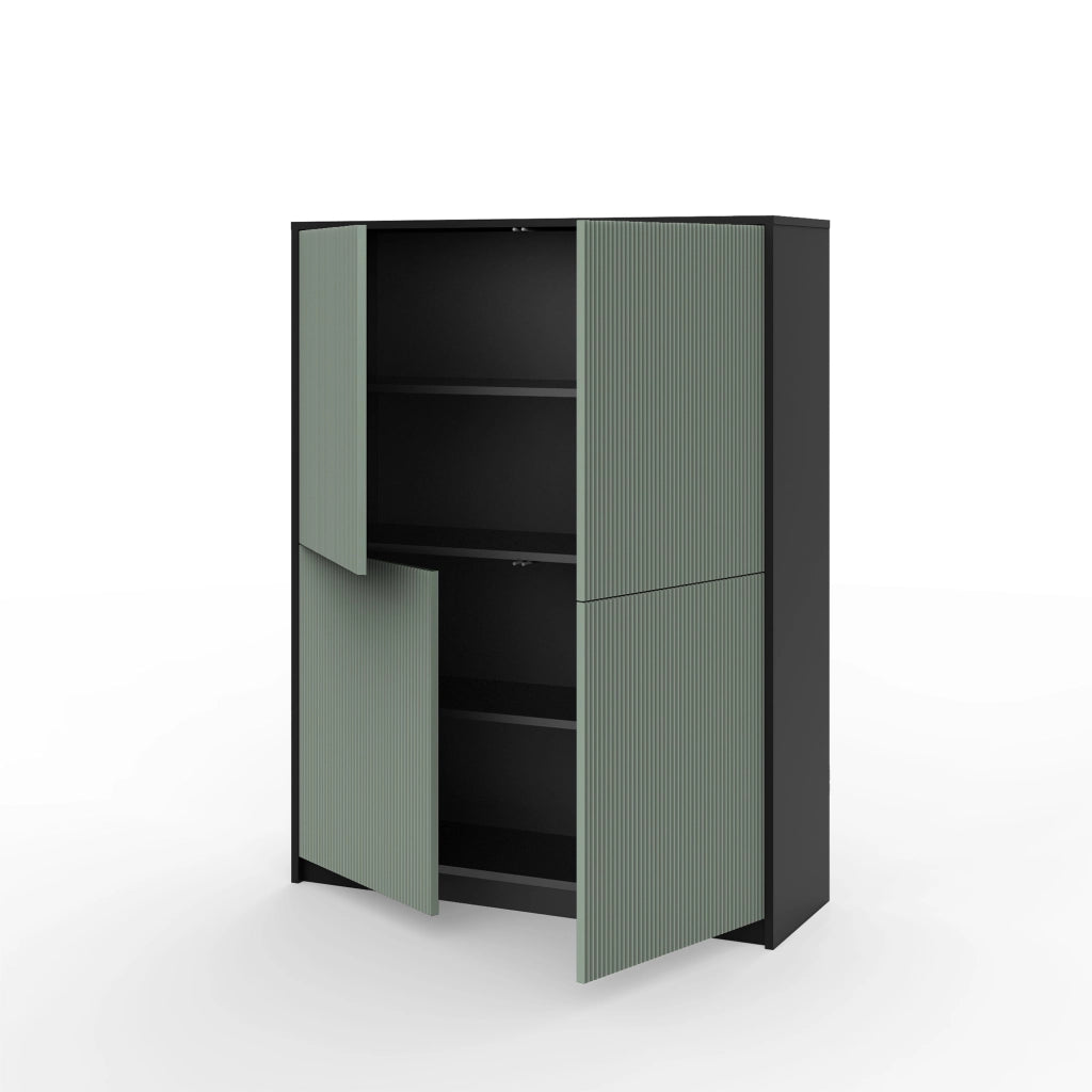 Credenza alta BUDAPEST nero/verde salvia