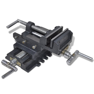 Morsa scorrevole manuale per trapano grigio 100 mm attrezzi garage officina fai da te 3402091