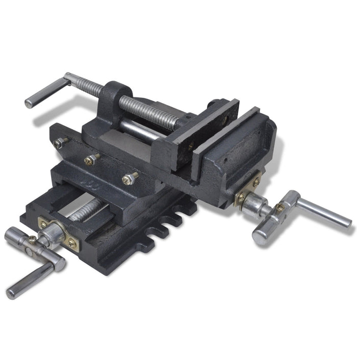 Morsa scorrevole manuale per trapano grigio 100 mm attrezzi garage officina fai da te 3402091