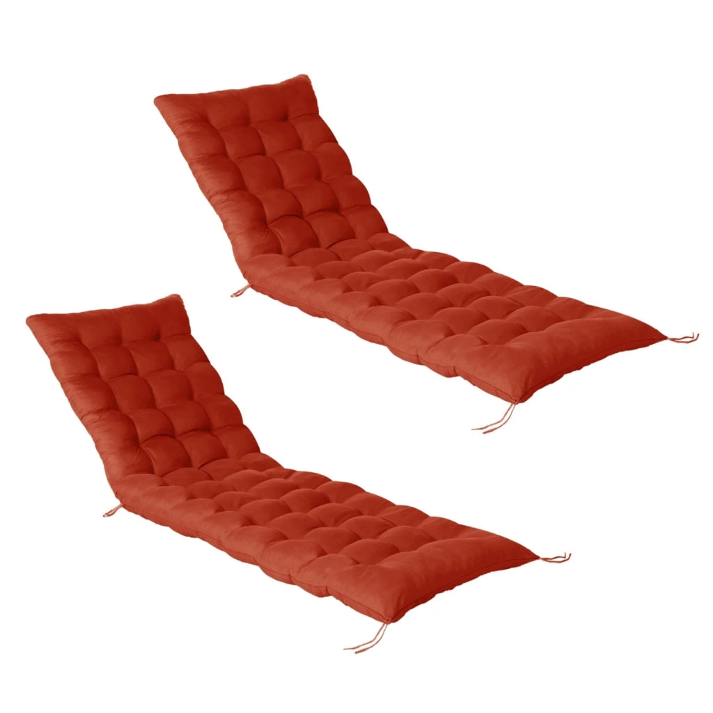 IDMarket - Set di 2 cuscini universali per sdraio ADAM 180 cm in terracotta