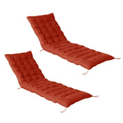 IDMarket - Set di 2 cuscini universali per sdraio ADAM 180 cm in terracotta