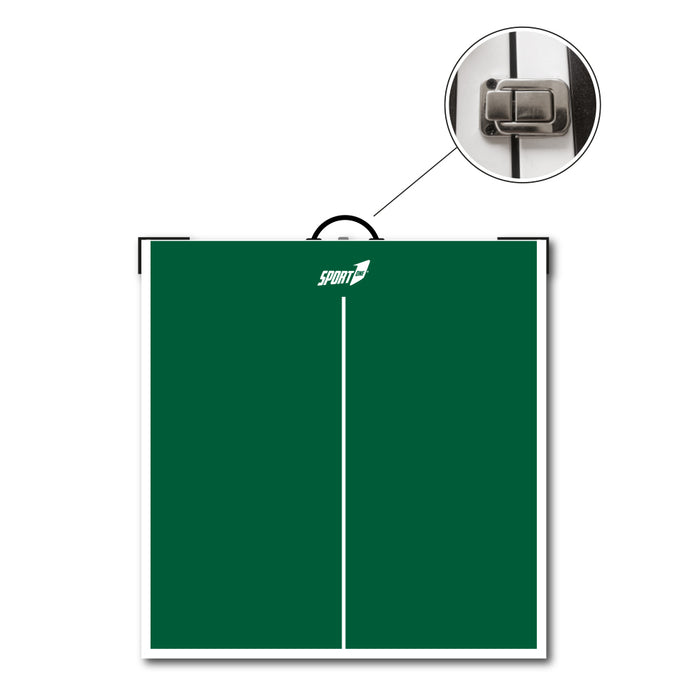 Tavolo da Ping Pong Pieghevole con Tendirete Salvaspazio con Maniglie di Trasporto Verde