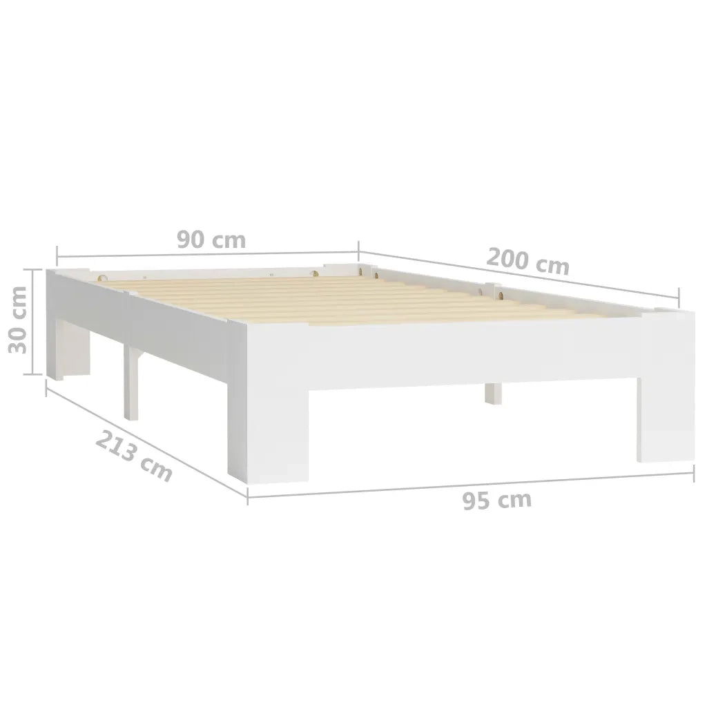 Dormeuse Estraibile senza Materasso Bianca Legno Pino 90x200 cm 283292