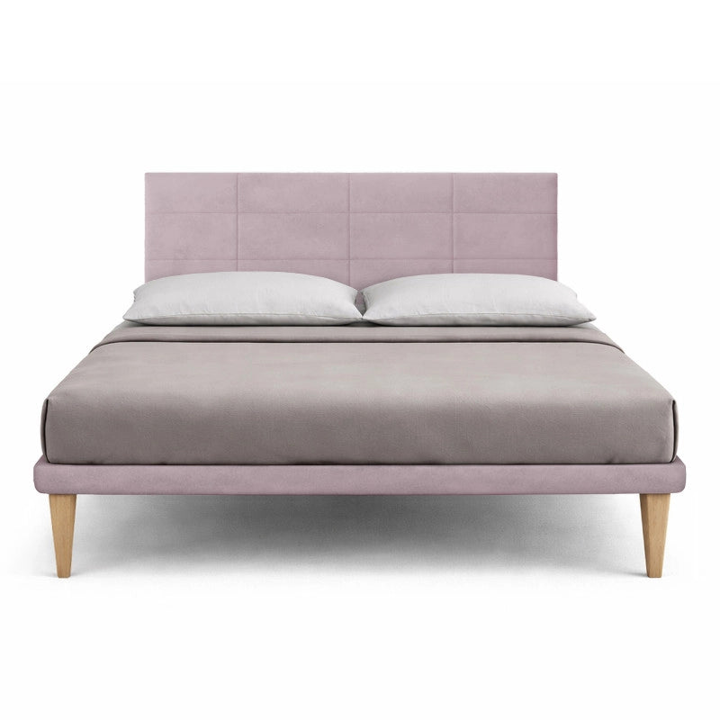 Letto imbottito Matrimoniale 180x190 cm Square - Con rete,Glicine,Microfibra