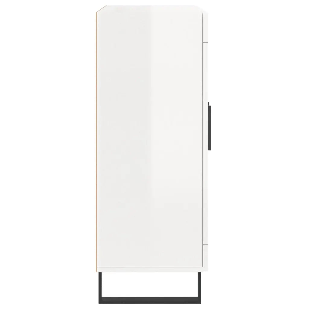 Credenza | Madia | Buffet da pranzo | Armadio da pranzo 69,5x34x90 cm in Legno Multistrato Bianco Lucido