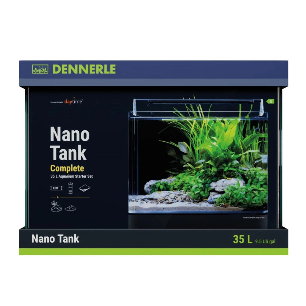 Dennerle Nano Tank Complete 35L - acquario con vetro panoramico cm40x32x28h con filtro, LED e substrato