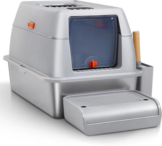 Cattolino in Acciaio Inossidabile XXL - Cattolino Chiuso e Senza Odore con Funzione Easy Clean
