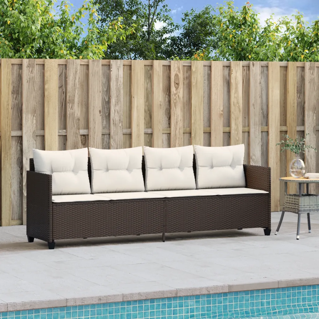 Lettino Prendisole | Sdraio da giardino | Lettino da sole con Cuscini Marrone?in Polyrattan