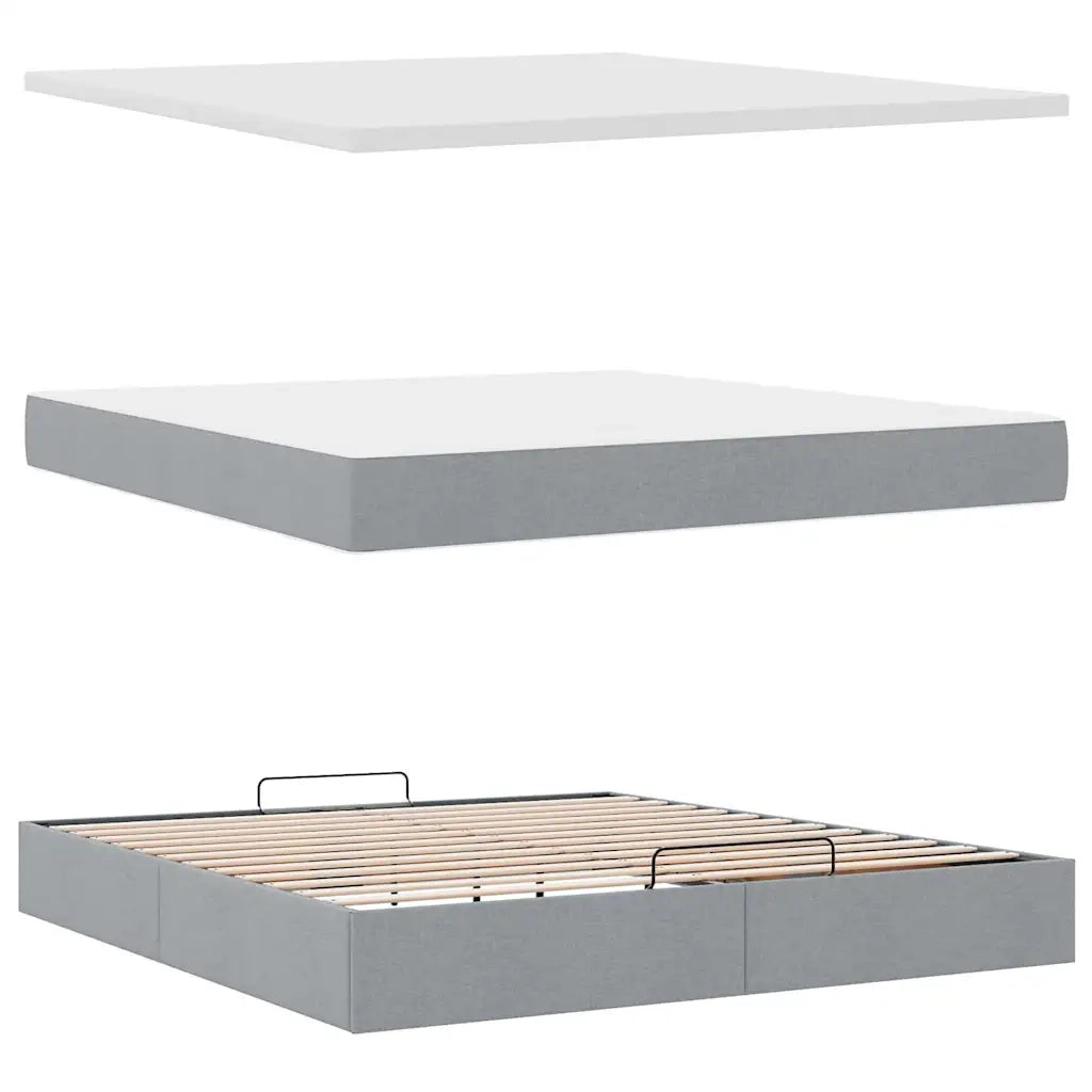 Struttura Letto Pouf con Materasso 180x200 cm in Tessuto 3314190