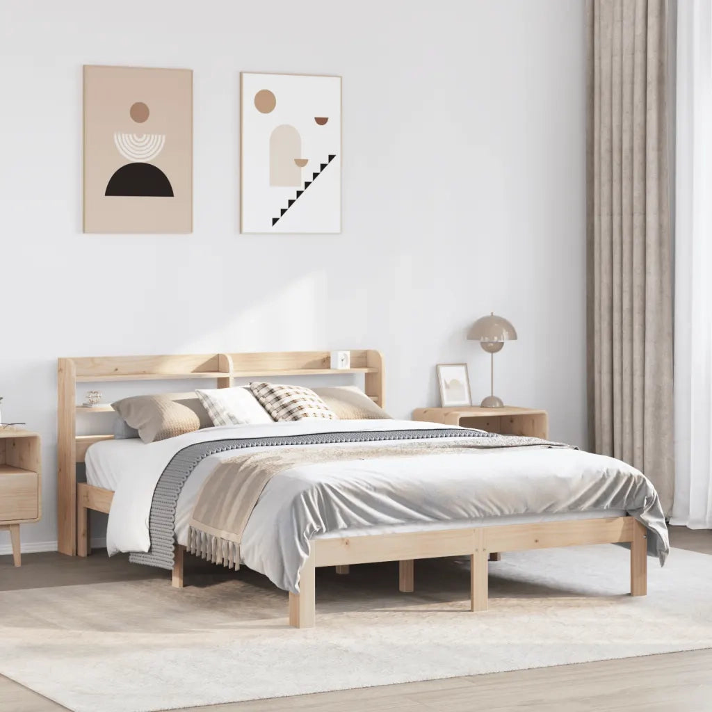 Giroletto con Testiera 160x200 cm in Legno Massello di Pino 3306792