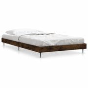 Letto singolo | Letto per adulti | Giroletto senza Materasso Rovere Fumo 90x190 cm in Truciolato