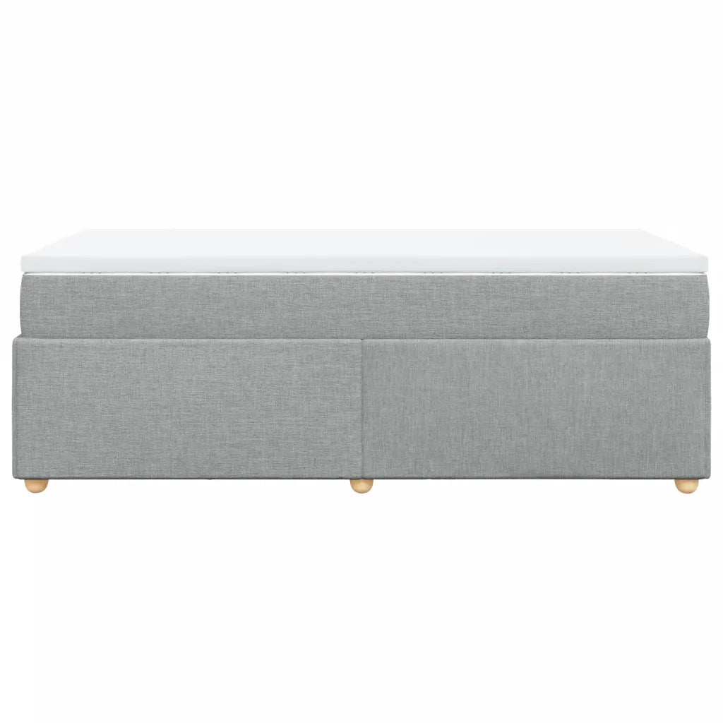 Giroletto a Molle con Materasso Grigio Chiaro100x200 cm Tessuto