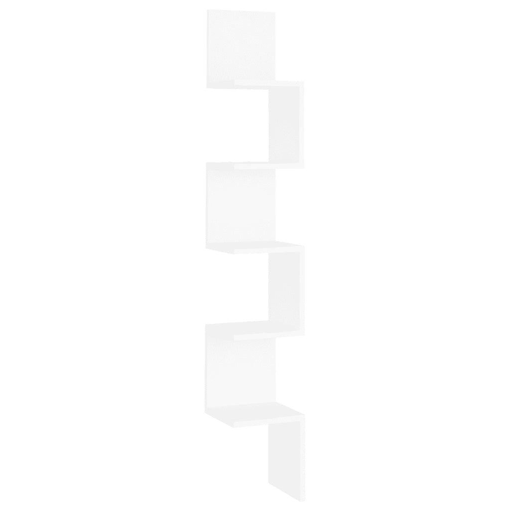 Scaffale Angolare da Parete Bianco 20x20x127,5cm in Multistrato cod mxl 33711