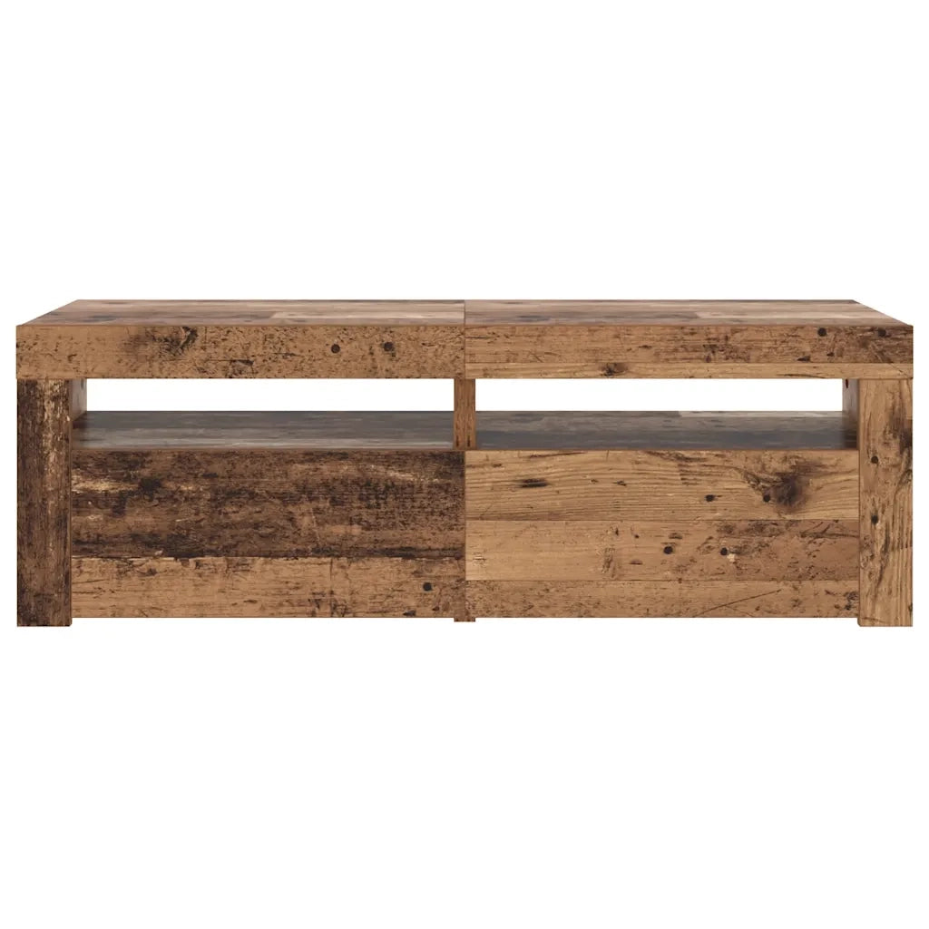 Mobile Porta TV con LED Legno Antico 120x35x40 cm Multistrato 856313