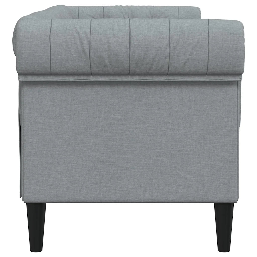Divano Chesterfield a 2 Posti-Sofa 2 Posti-Divanetto Grigio Chiaro in Tessuto
