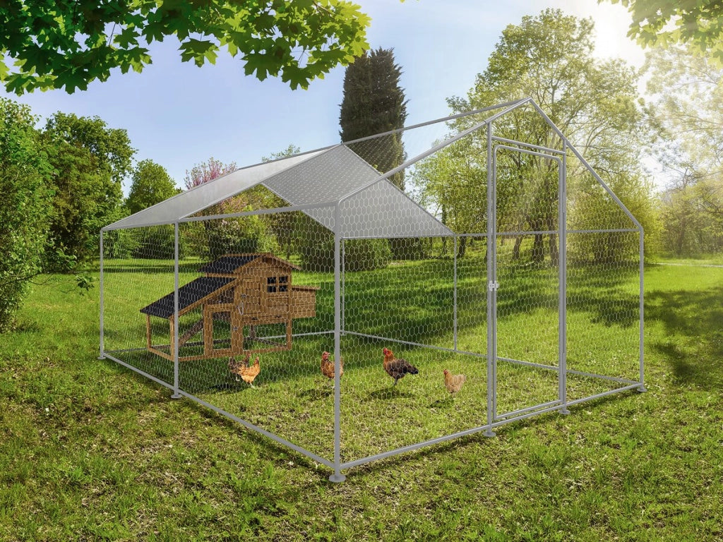 Recinto per polli 12 m² Rete metallica 4 x 3 x 2 M in acciaio zincato