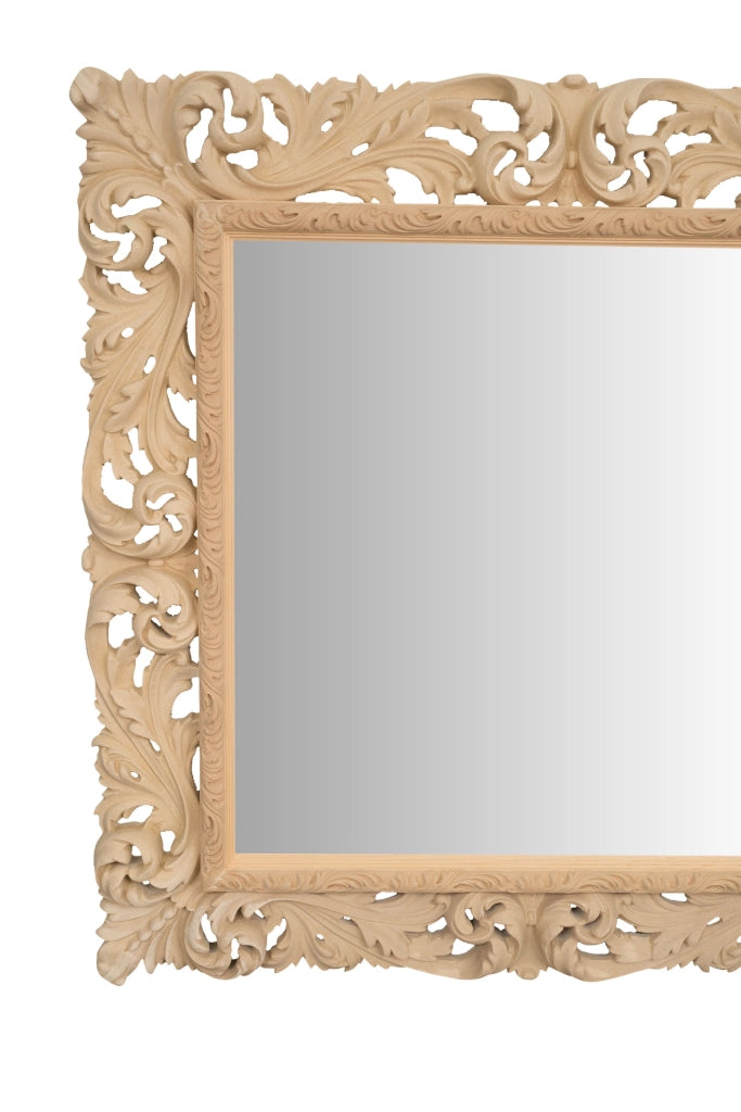 Biscottini SPECCHIERA DA PARETE IN LEGNO FINITURA GREZZA MADE IN ITALY realizzata Offerta