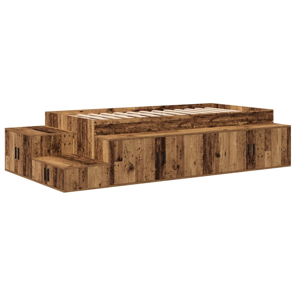 Letto contenitore in legno vecchio 75x190 cm