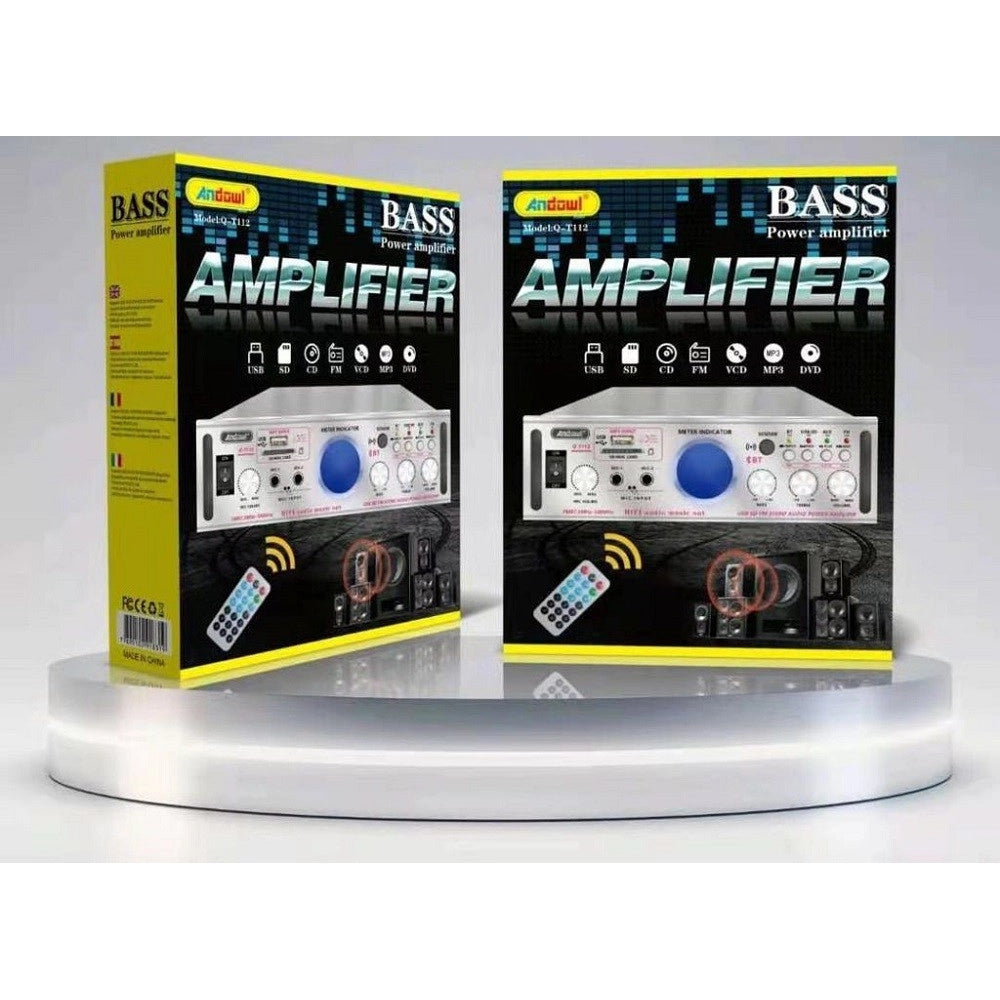 Trade Shop - Amplificatore Stereo Bluetooth Usb Funzione Mini Super Bass Telecomando Q-t112 -