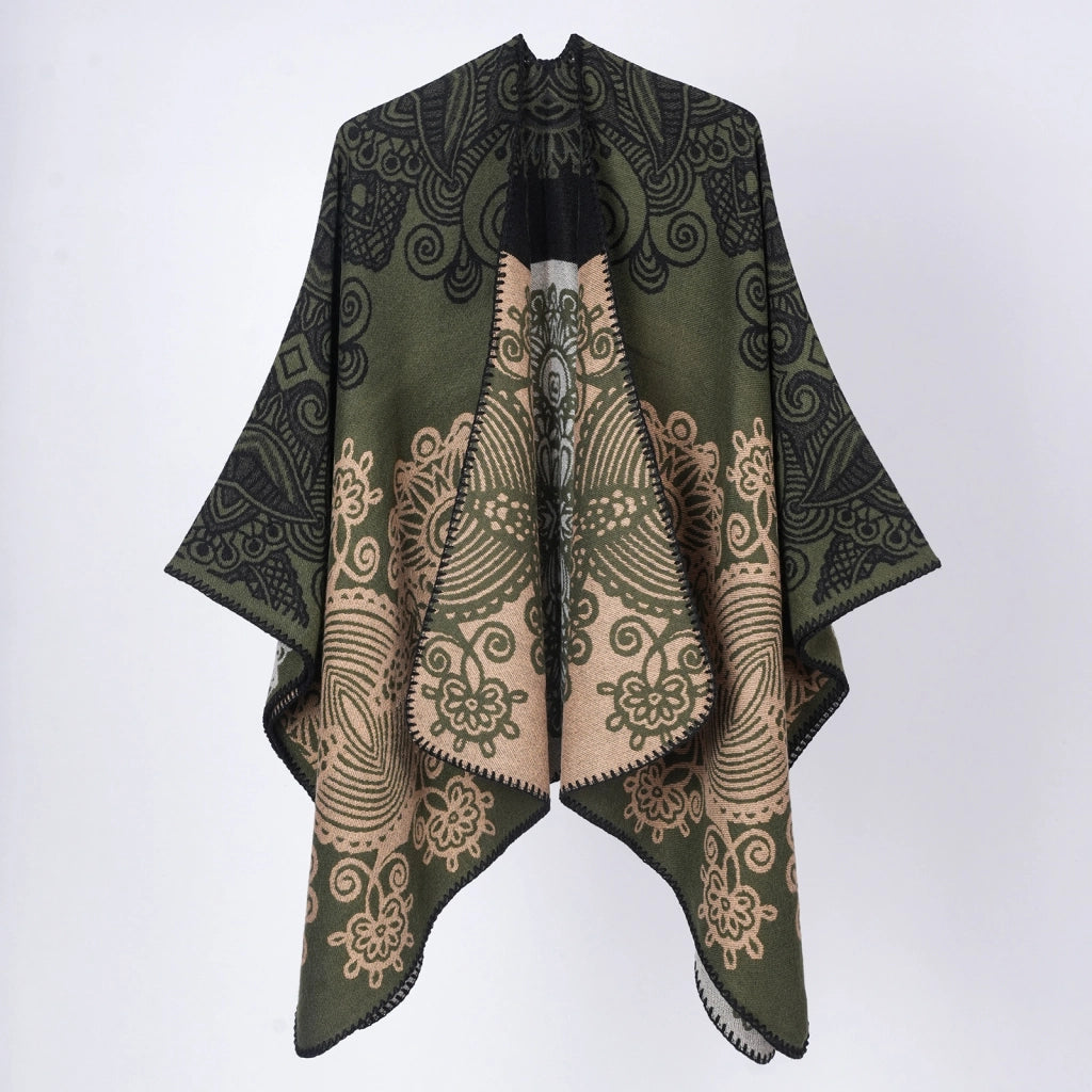 Cardigan/scialle a mantella da donna con motivo retr¨° a righe