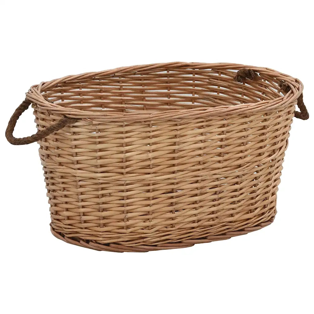 Cesta per Legna con Maniglie 56x40x28 cm Salice Naturale 286982