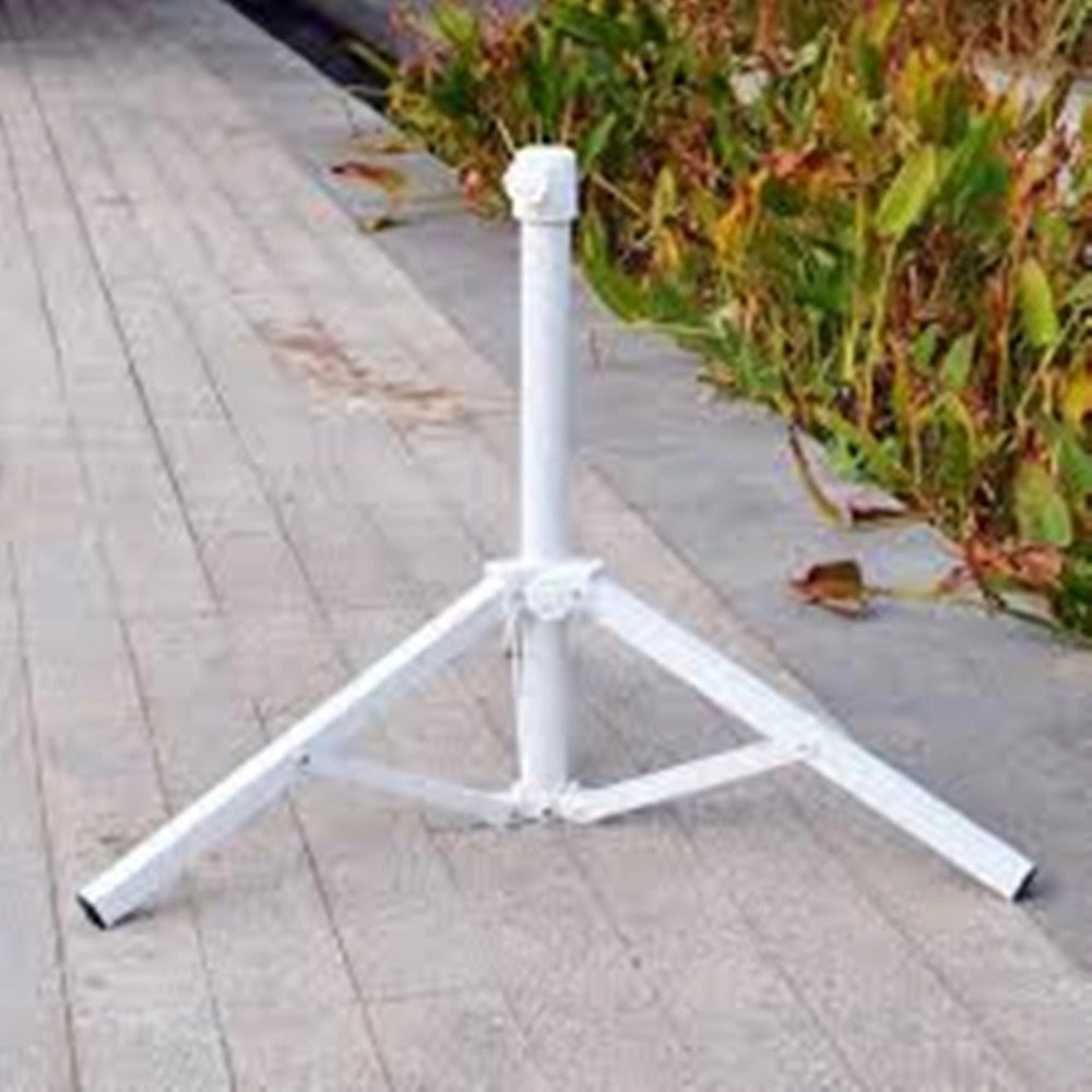 Trade Shop - Base Per Ombrellone Da Esterno Supporto Richiudibile A 3 Gambe Bianco 45x62cm 618621 -