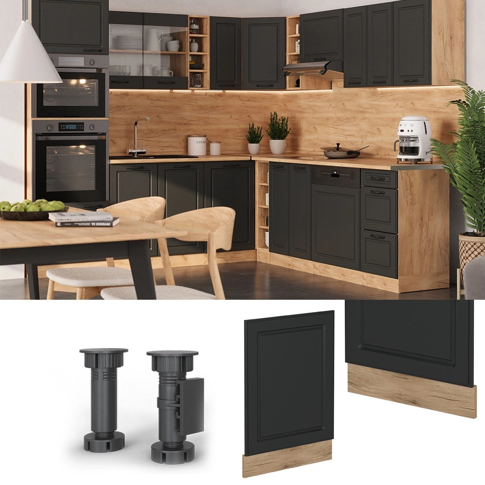Pannello frontale R-Line Antracite rustico/Rovere dorato 45 cm, PL Rovere Vicco
